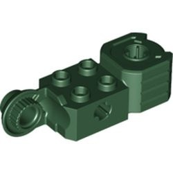47431-80G Technic, steen 2x2 met asgat, vuist en rotatie Joint ball groen, donker gebruikt *