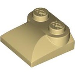 47457-2 Steen 2x2x 2/3 twee noppen, gebogen einde (kikker) crème NIEUW *1B188