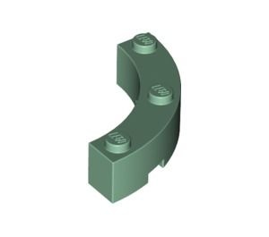48092-48 Steen 4x4 gebogen (Dubbele macaroni) groen, zandkleurig NIEUW *1B066
