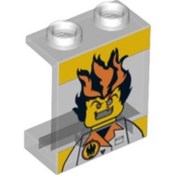4864bpx5-12 Paneel 1x2x2 met Agents Dr. Inferno patroon transparant NIEUW *0D0000