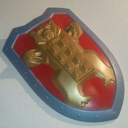 50653pb01-115G Groot schild met Beer op rode achtergrond goud, parel gebruikt *0L0000
