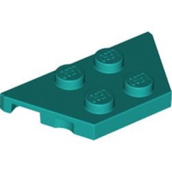 51739-39 Wigplaat 2x4 twee afgeschuinde hoeken 4 noppen turquoise, donker NIEUW *1B233