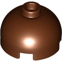 553-88 Steen, 2x2x1 dome TOP bruin, roodachtig NIEUW *1B080