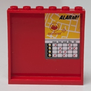 59349pb019-5G Paneel 1x6x5 met ALARM en schema (Sticker) - Set 7208 rood gebruikt *5P0000