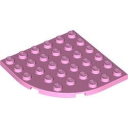 6003-104 Platte plaat 6x6 afronde hoek roze, helder NIEUW *5G0000