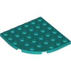 6003-39 Platte plaat 6x6 afronde hoek turquoise, donker NIEUW *5G0000