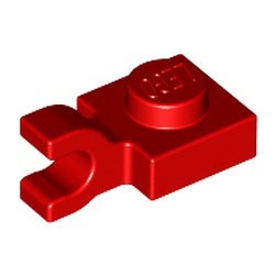 6019-5 Platte plaat 1x1 met horizontale clip rood NIEUW *1B287