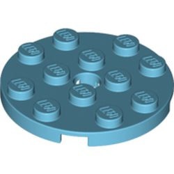 60474-156 Platte plaat 4x4 rond blauw, middenazuur NIEUW *1B210