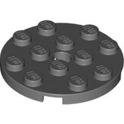 60474-85 Platte plaat 4x4 rond grijs, donker (blauwachtig) NIEUW *1B210