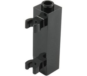 60583-11 Steen 1x1x4 met luikhouders (2 clips) open of gesloten nop bovenop zwart NIEUW *1B039