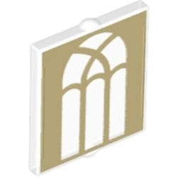 60601pb017-12 Glas voor raam 1x2x2 met crème raamopdruk transparant NIEUW *1L000