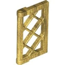 60607-115 Raampaneel 1x2x3 hekwerk dikke hoeken goud, parel NIEUW *1B284