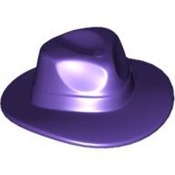 61506-89 Hoed, brede rand 'outback' paars, donker NIEUW *0L0000