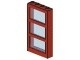 6160c03-5G Raam 1x4x6 Frame met 3 vakken VASTE ruit lichtblauw rood gebruikt *1C038