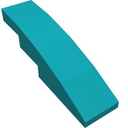 61678-39 Dakpan gebogen 1x4 turquoise, donker NIEUW *1B100