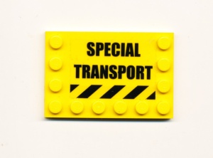 6180pb033-3G Tegel 4x6 met noppen zijkant met Special TRANSPORT (Sticker) geel gebruikt *5T10-03