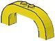 6183-3G Steen, boog180 graden 1x6x2 boven rond geel gebruikt *1R034