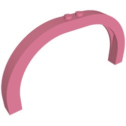 6184-47G Steen,halve boog 1x12x5 gebogen top 2 noppen bovenop roze, donker gebruikt *1T000