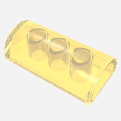 6192-19 Steen 2x4 geheel afgerond transparant geel NIEUW *1B073