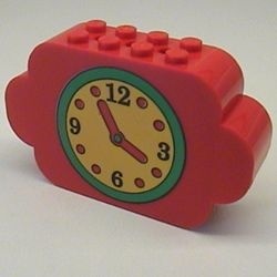 6214pb01-5G Steen 8x2x4 met 8 noppen en gele klok rood gebruikt *5V000