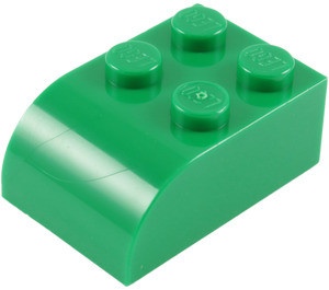 6215-6E EUROVOORDEEL: 15x Steen 2x3 afgeronde top 4 noppen groen NIEUW *