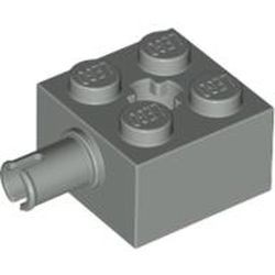 6232-9 Steen 2x2 met pin en asgat lichtgrijs (klassiek) NIEUW *
