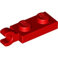 63868-5 Platte plaat 1x2 HORIZONTALE clip korte einde (in verlengde) rood NIEUW *1B290