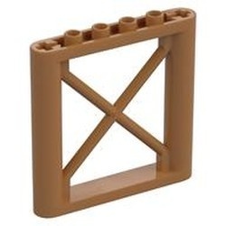 64449-150 Steun 1x6x10 driehoek vakwerk caramel, midden NIEUW *2B072