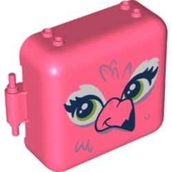 64462pb02-220 Box 3x8x6 2/3 halve met flamingo (PAKKETPOST) rood, koraal NIEUW *5K000