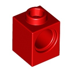 6541-5G Technic, steen 1x1 met PINgat rood gebruikt *1D052
