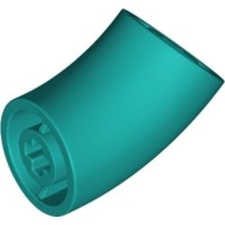 65473-39 Elleboog 2x2 zonder 45 graden turquoise, donker NIEUW *1D000