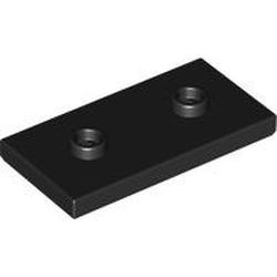 65509-11 Platte plaat 2x4 - 2 centrale noppen zwart NIEUW *5C006