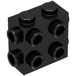 67329-11 Steen 1x2x1 2/3met noppen aan drie zijden zwart NIEUW *1R0000