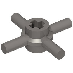 68888-85 Technic, Pinverbinding rond ASGAT vier armen/pinnen grijs, donker (blauwachtig) NIEUW *0L0000