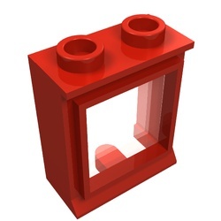 7026-5 Raam 1x2x2- KLASSIEK (met glas) rood NIEUW *1L0000