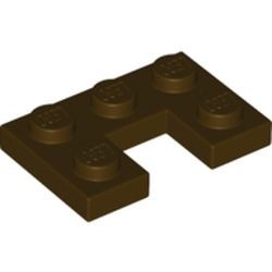 73831-120 Plaat omgekeerd 2x3 met 1 uitgesneden nop midden bruin, donker NIEUW *5D0000
