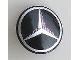75902pb06-11 Schild rond MERCEDES beeldmerk zwart NIEUW *0L0000