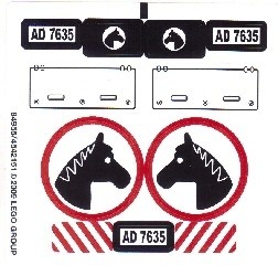 7635stk01 STICKER 7635 Jeep met paardentrailer NIEUW *0S0000