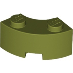 85080-155 Steen 2x2 gebogen (Macaroni) NIEUWE STIJL (andere bodem) groen, olijf NIEUW *1B065