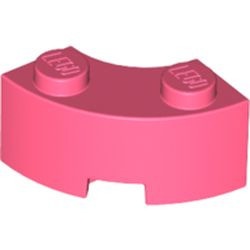 85080-220 Steen 2x2 gebogen (Macaroni) NIEUWE STIJL (andere bodem) rood, koraal NIEUW *1B065