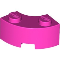 85080-47 Steen 2x2 gebogen (Macaroni) NIEUWE STIJL (andere bodem) roze, donker NIEUW *1B065