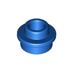 85861-7 Platte plaat 1x1 rond MET GAT IN MIDDEN blauw NIEUW *1B235