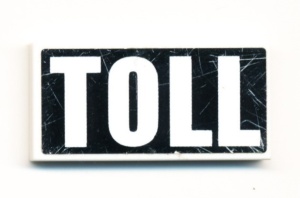 87079pb0058-1G Tegel 2x4 TOLL op zwarte achtergrond (Sticker) wit gebruikt *5t14-02