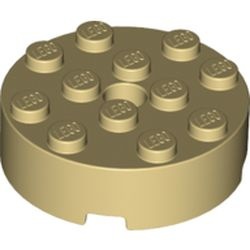 87081-2 Steen, rond 4x4 zonder gaten zijkant crème NIEUW *5D000