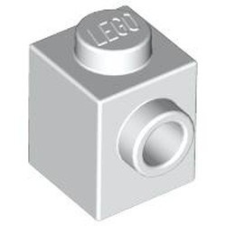 87087-1 Steen 1x1 noppen 1 zijde wit NIEUW *1B034