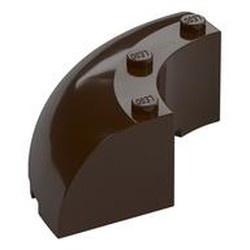 87559-120 Steen, dik kwartrond 6x6x2 bruin, donker NIEUW *