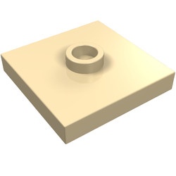 87580-2 Platte plaat 2x2 1 centrale nop crème NIEUW *1B349