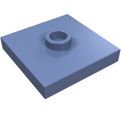 87580-55 Platte plaat 2x2 1 centrale nop blauw, zandkleurig NIEUW *1B348