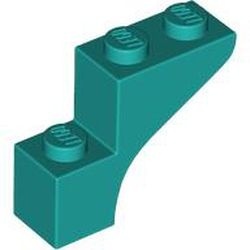 88292-39 Steen, halve boog 1x3x2 (trapsgewijs) turquoise, donker NIEUW *1B376