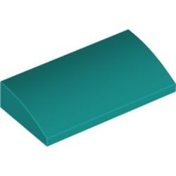 88930-39 Dakpan gebogen 2x4x2/3 geen noppen, MET bodemtubes turquoise, donker NIEUW *5K000